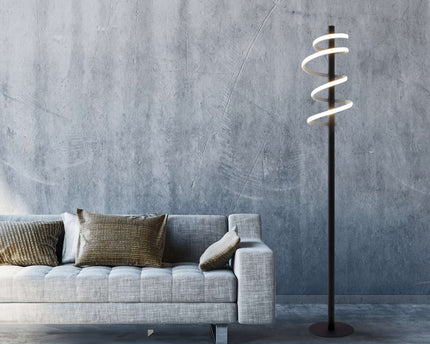 LED staande lamp "Belleza", moderne vloerlamp gemaakt van metaal en plastic in zwart en wit, met stevig ingebouwde LED's, 140 hoog, verlichting voor woonkamer, eetkamer, slaapkamer of kantoor.