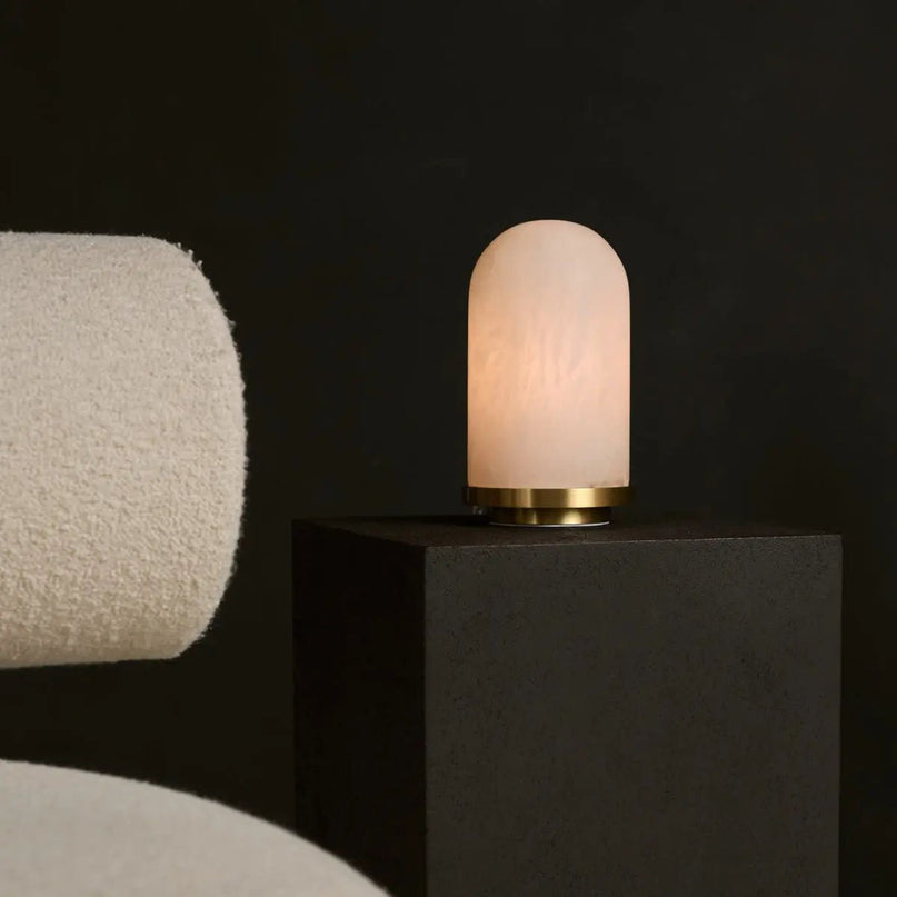 Mateo Stijlvolle Albasten Lamp met Gouden Bodem - Stijlvol design