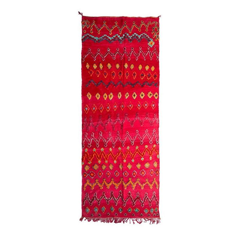 Zuiver wollen Marokkaans Kelim Berber tapijt 163 x 405 cm