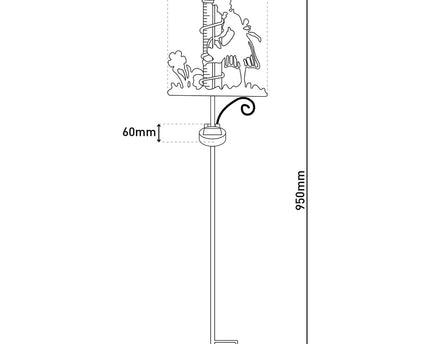 LED Solar Earth Skewers H: 95 cm, voor buiten, spiesjes gemaakt van metaal en glas en plastic in bruin, met geïntegreerde LED