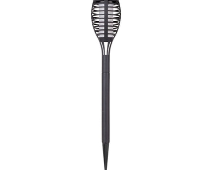 3 Set LED Earth Spit "Torch" 58 cm gemaakt van grijs plastic, met geïntegreerd LED, zonnelampje voor buiten