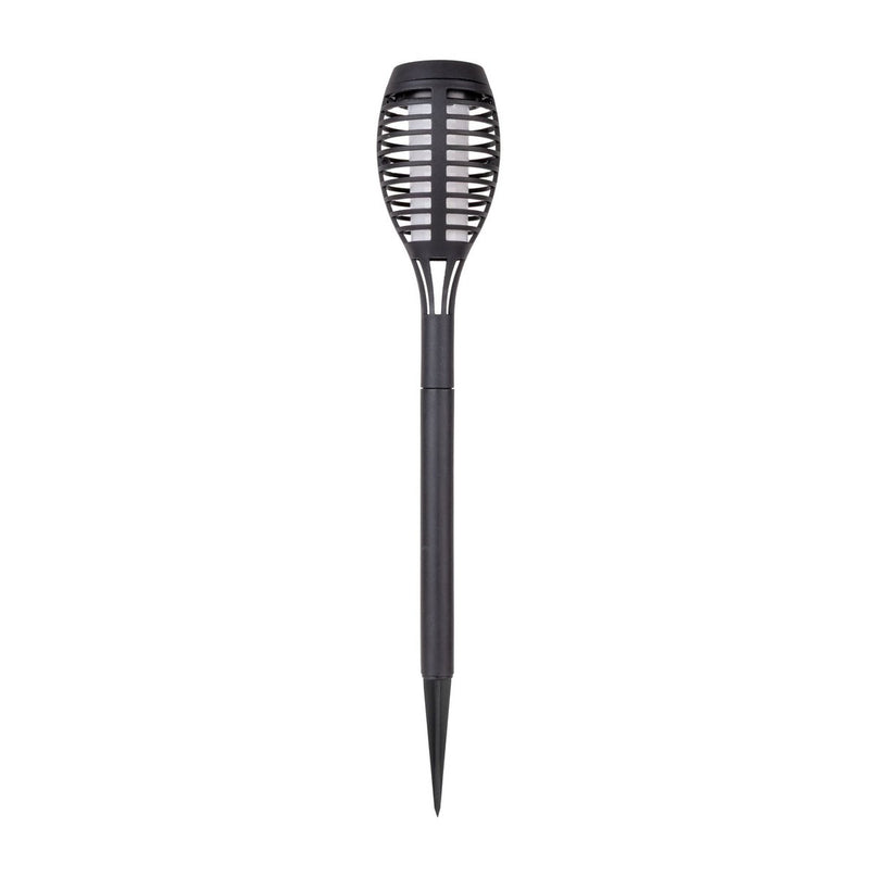 3 Set LED Earth Spit "Torch" 58 cm gemaakt van grijs plastic, met geïntegreerd LED, zonnelampje voor buiten