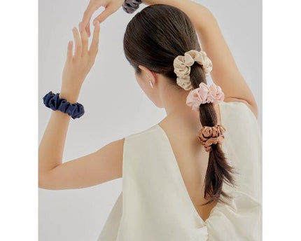 Luxe 100% zijden haarscrunchie - 6 cm breed