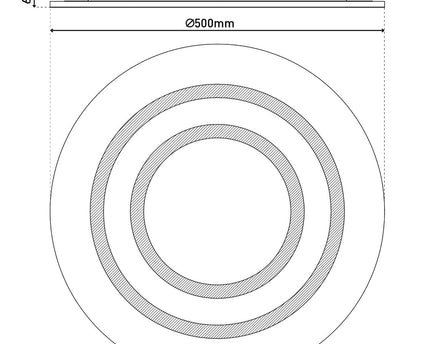 LED-plafondlicht "mirel" Ø 50 cm, 6 cm hoog, metaal en plastic in wit, geïntegreerde LED's, 2400 lm, dimmable, CCT-functie 3000-6500 K, RGB kleurverandering
