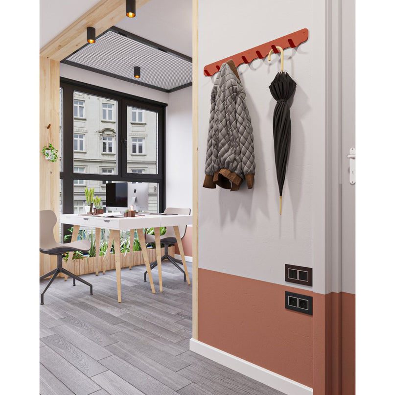 Gorillz Rounded Seven - Wandkapstok - 7 Kapstok Haken - Rood