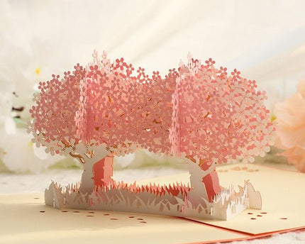 3D-kaart-kersenbloesem romantische liefdeskaart
