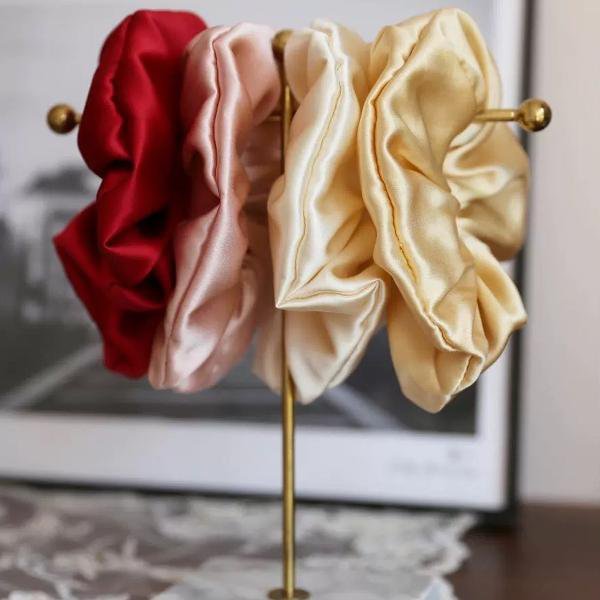 Luxe 100% zijden haarscrunchie - 6 cm breed
