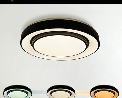 LED -plafondlamp "Monterey" Ø 47,5 cm, vele functies, gemaakt van metaal en plastic in het zwart, met geïntegreerde LED's, verlichting voor woonkamers, gang of kantoor