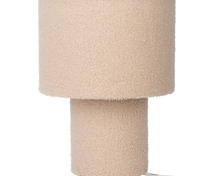 Tabellamp "Fluffy" met tekstbladen en voet in amandel, E27, ca. 31 cm hoog