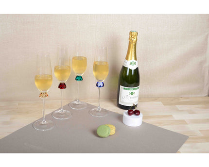 Flutes met 4 -gekleurde diamantvoet - veel van 4