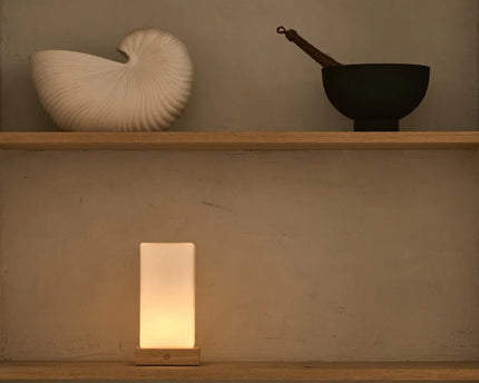 Zayn lichtbruine houten oplaadbare lamp L Dimmable & draadloze en goede batterij