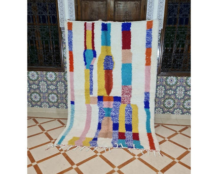 Authentiek zuiver wollen Berber vloerkleed 165 x 260 cm