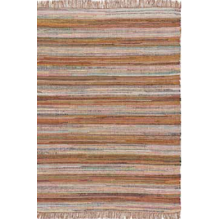 Vloerkleed in Boheemse stijl van gerecycled materiaal CHINDI oranje - L