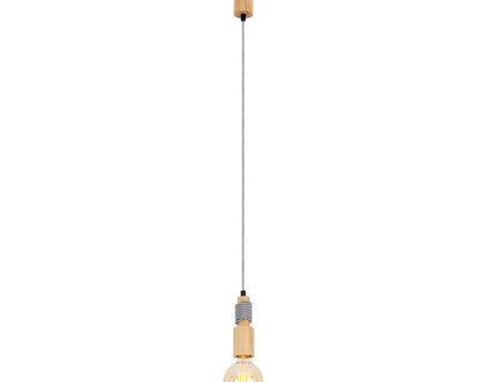 LED houten dakdak met textielkabel "Bento" inclusief E27/4W LED