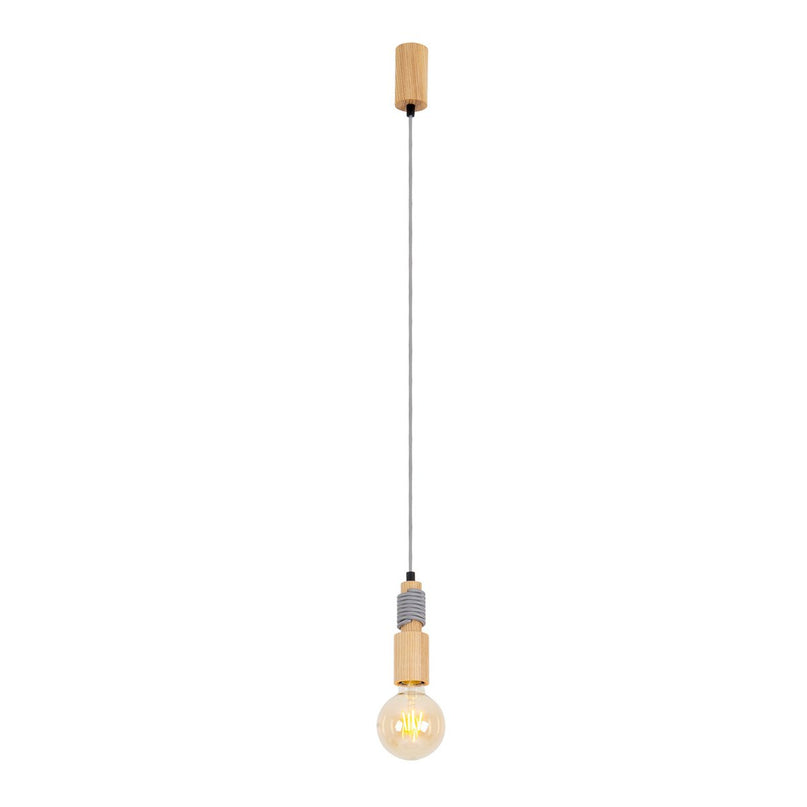 LED houten dakdak met textielkabel "Bento" inclusief E27/4W LED