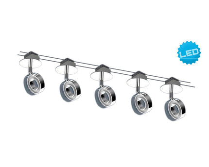 LED-touwsysteem "Tony" gemaakt van metaal en plastic, staal leeg, met stevig ingebouwde LED's, 5 meter