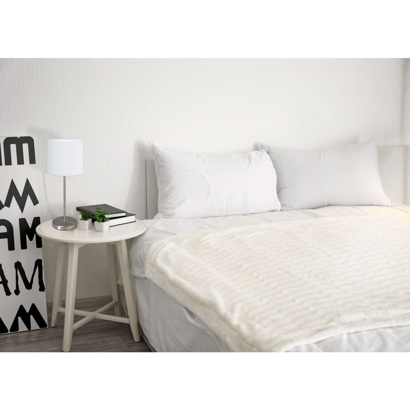 Tafellamp "New York", klassieke metalen tafellamp met tekstbladen in wit, met E27 -aansluiting, 38,5 cm hoog, perfect voor woonkamer, eetkamer, gang en kantoor