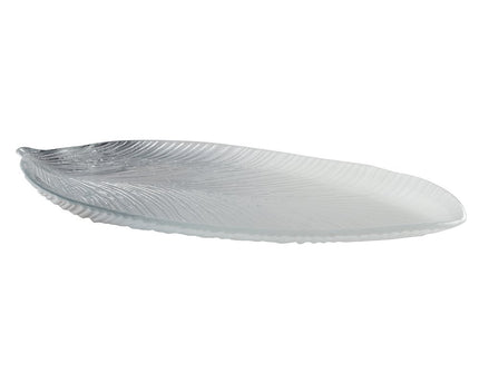 Zilver afgebroken blad groot model 43x20x3,2 cm