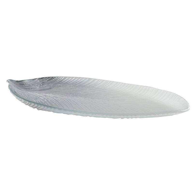 Zilver afgebroken blad groot model 43x20x3,2 cm