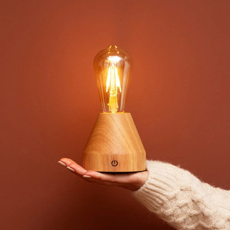 Zavi lichtbruin oplaadbare LED-tafellamp-draadloos, dimbare, 60-uur batterij