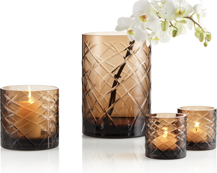 Hurricane Kristallen Lamp Windlicht Klein Bruin(cc2101-80crystal-choc-small)