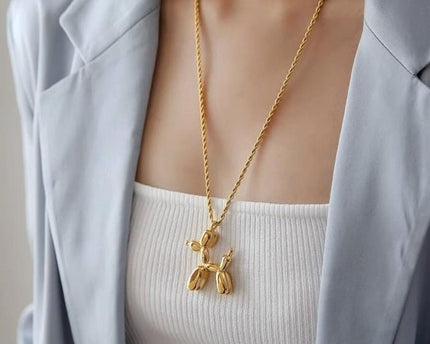 Leuke ballonhond hanger ketting