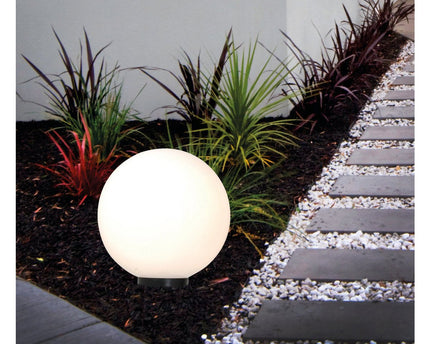 Buiten de Spitical Spit "Ball" D: 40 cm, voor buiten, plastic aarde spies, wit, E27, - Wegelettes
