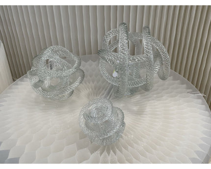 Klein geknoopt glassculptuur (S) Diameter 10cm