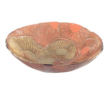 Rood en gouden lotus gesneden 40 cm