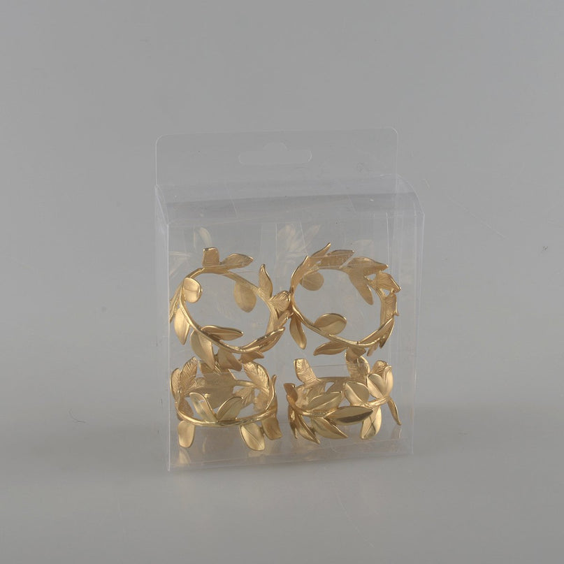 SET VAN 4 RONDE LADEN HANDDOEKEN