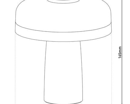 Draadloos tabletlicht "pilu", 16,5 cm hoog, boven Ø van 15 cm, metaal in zwart, wit plastic, geïntegreerde LED's, 280 lumen, dimbaar door aanraaksensor, warm wit wit