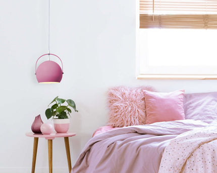 Hanger lamp "Colorado" roze Ø ca. 25 cm, metaal, E27 -aansluiting, verlichting voor woonkamer, eetkamer, kinderkamer