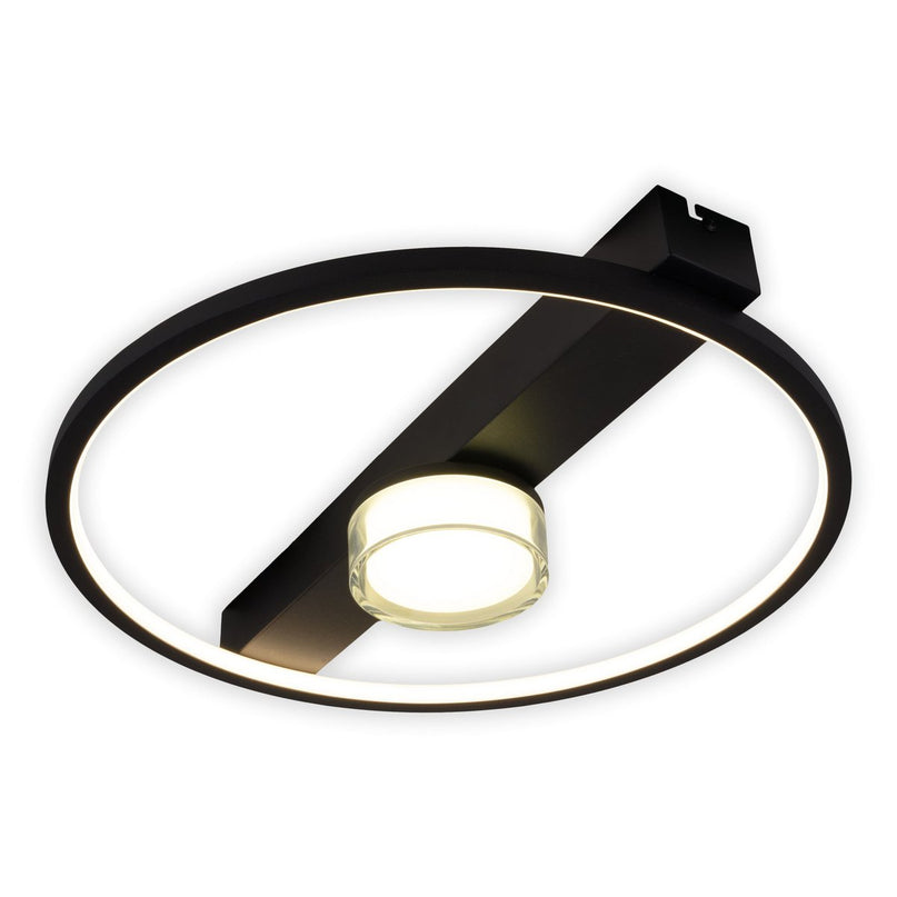 LED -plafondlicht "CIMO" gemaakt van zwart metaal en plastic, 40 cm lang, dimbaar door wandschakelaar