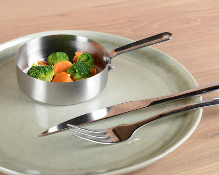 Mini Matte ronde steelpan met lange ronde 10x10x3cm