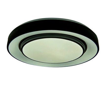 LED -plafondlamp "Monterey" Ø 47,5 cm, vele functies, gemaakt van metaal en plastic in het zwart, met geïntegreerde LED's, verlichting voor woonkamers, gang of kantoor