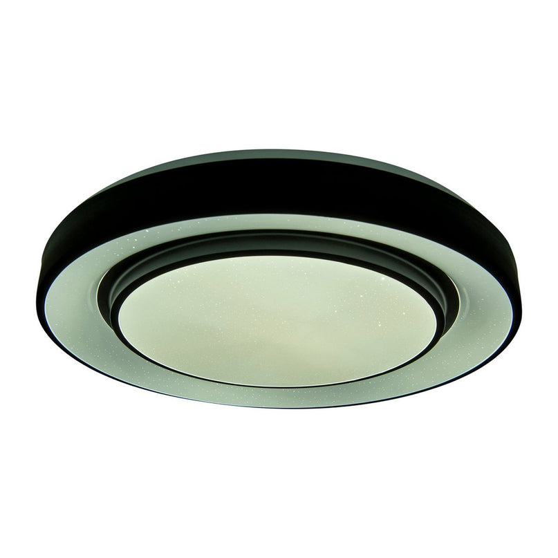 LED -plafondlamp "Monterey" Ø 47,5 cm, vele functies, gemaakt van metaal en plastic in het zwart, met geïntegreerde LED's, verlichting voor woonkamers, gang of kantoor