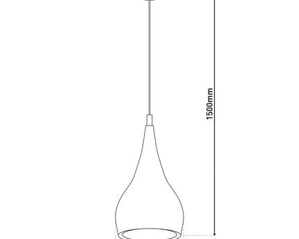 Hanger lamp "stijl", retro klassiek, hanglamp gemaakt van chroom-glanzend metaal met E27-aansluiting, paraplu Ø23 cm, ideaal voor eetkamer, woonkamer en keuken.