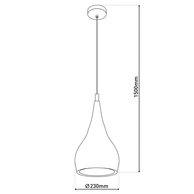Hanger lamp "stijl", retro klassiek, hanglamp gemaakt van chroom-glanzend metaal met E27-aansluiting, paraplu Ø23 cm, ideaal voor eetkamer, woonkamer en keuken.