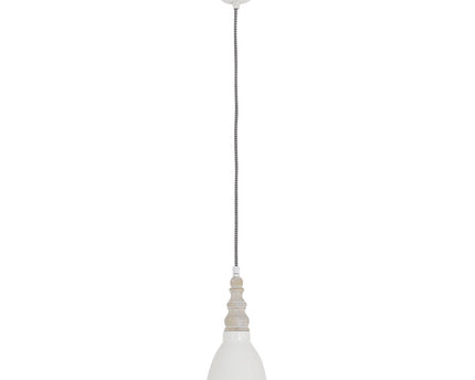 Metal hanglamp "Delhi" retro klassiek gemaakt van metaal en natuurlijke materialen in beige, e27