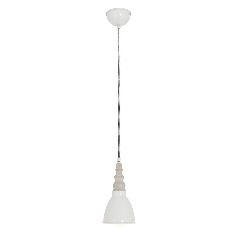 Metal hanglamp "Delhi" retro klassiek gemaakt van metaal en natuurlijke materialen in beige, e27